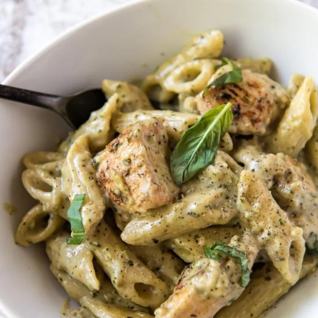 Read more about the article Creamy Pesto Pasta with Ground Turkey Recipe